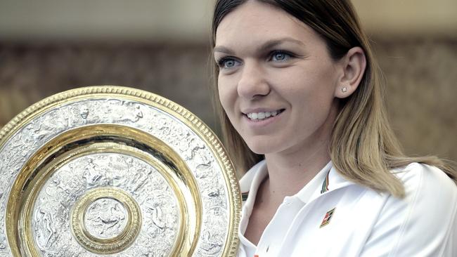 Wimbledon champion Simona Halep will be the face of Adelaide’s new WTA tennis tournament at Memorial Drive in January. Picture: AP Photo/Alexandru Dobre