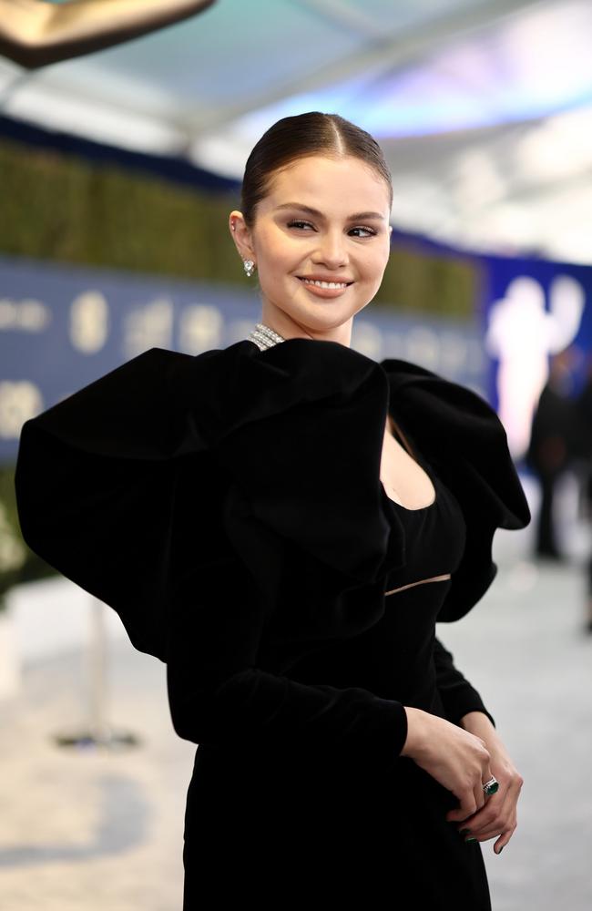 Statement sleeves on Selena Gomez. Picture: Getty Images