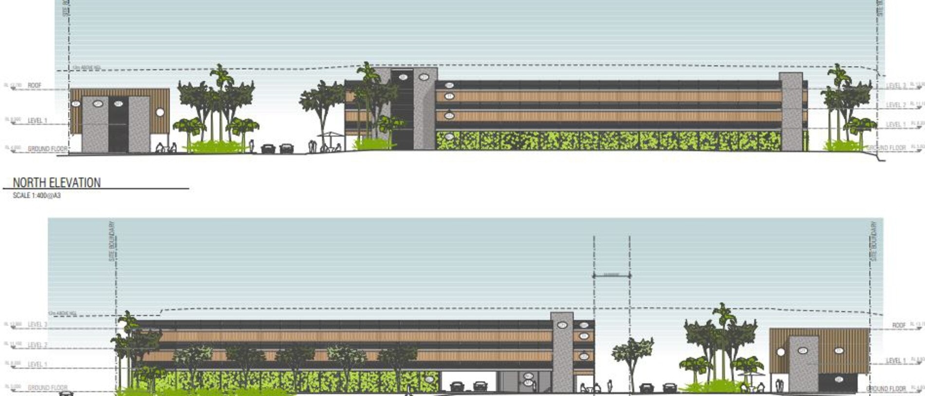 Site plans for a three-storey carpark approved for Port Drive at the Port of Airlie. Picture: Meridian/Whitsunday Regional Council