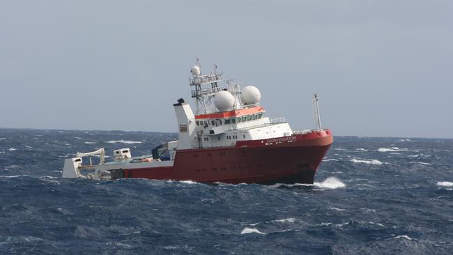 The Fugro Equator in the MH370 search area in the southern Indian Ocean. Picture: ATSB