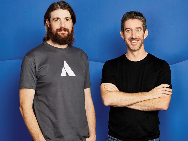 EMBARGO FOR THE LIST 15 SEP 2023. FEE MAY APPLY. Atlassian co-CEOs Mike Cannon-Brookes and Scott Farquhar. Source: Atlassian