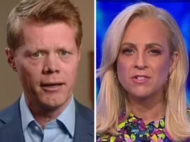 Lowy Institute's International Security Program director Sam Roggeveen issued a chilling warning about war with China as he spoke to The Project host Carrie Bickmore. Picture: Channel 10