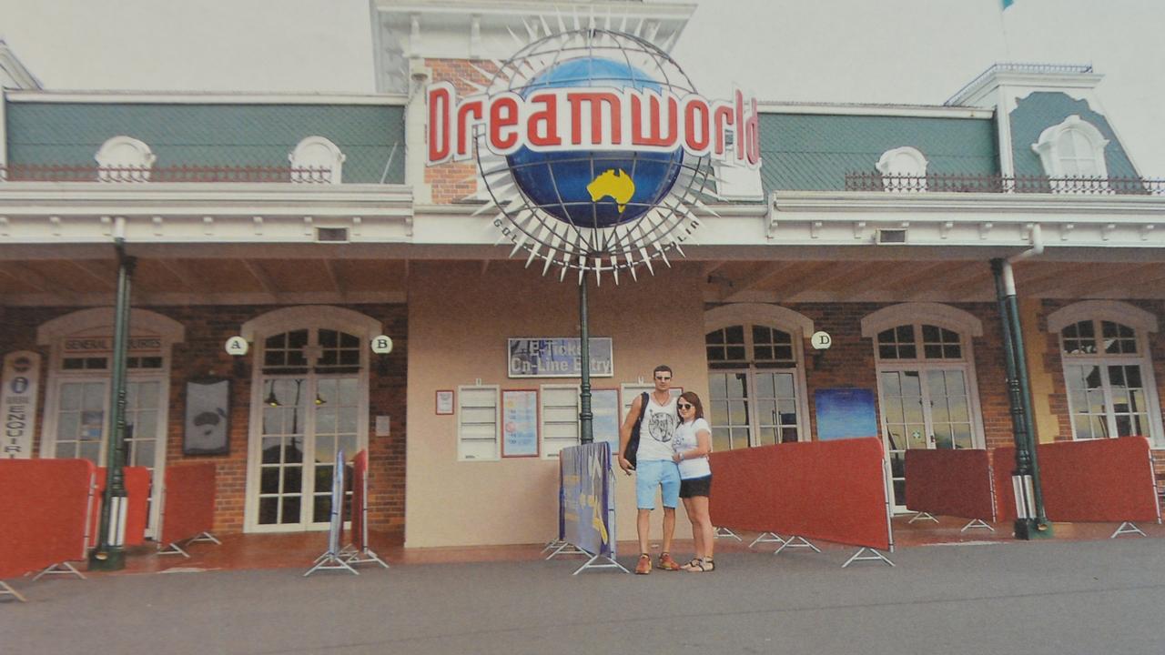 Shandee Blackburn and John Peros at Dreamworld. Date unknown.