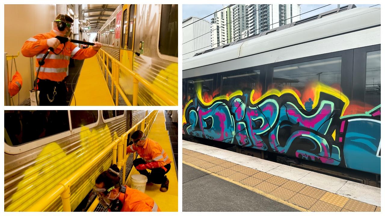 Qld train graffiti on the rise as brazen vandals target carriages | The  Courier Mail