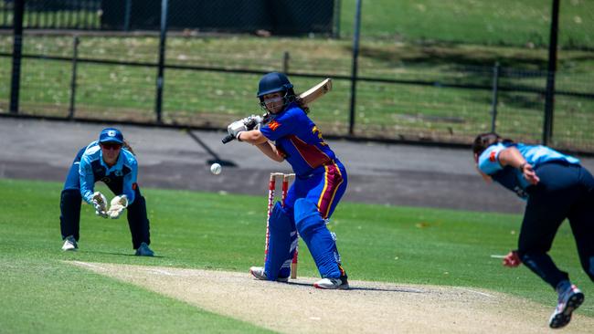 Kate McTaggart, pictured here playing for Northern District, starred for Newcastle with the bat. Picture: Thomas Lisson