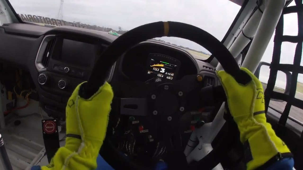 Territory driver Rossi Johnson POV inside his V8 SuperUte