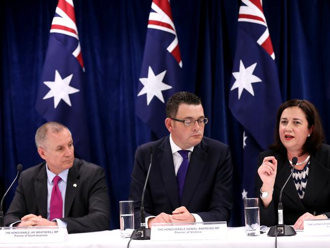 COAG  held at Victoria Barracks, Sydney. , Jay Weatherill (Premier SA), Daniel Andrews (Premier Victoria), Annastacia Palaszczuk (premier QLD) .  The Prime Minister Tony Abbott with state premiers and territory chief ministers. The Council of Australian Governments (COAG).  Pic Stephen Cooper