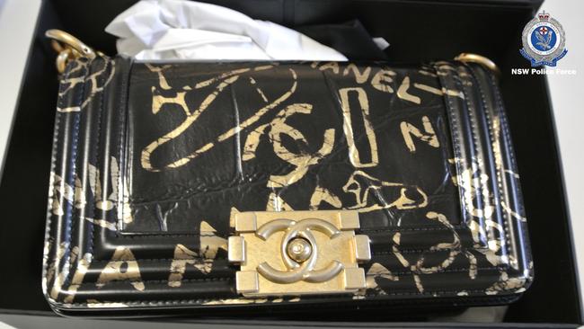 During the searches, officers seized high-end women’s bag and shoes. Picture: NSW Police