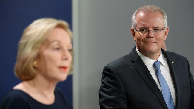 Ita Buttrose with Prime Minister Scott Morrison. Picture: AAP