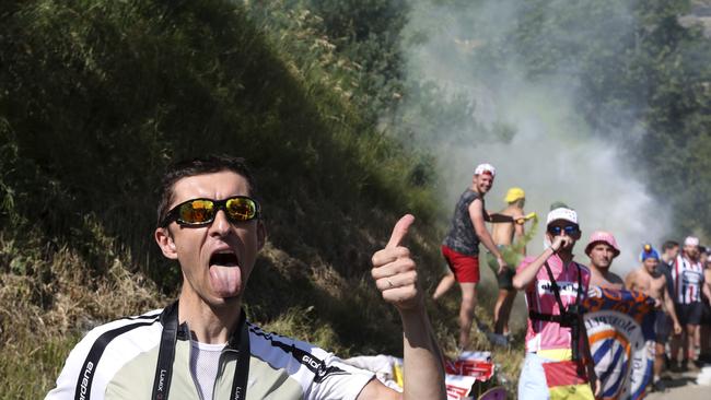 Fans have come under fire for the behaviour roadside at the Tour de France. Picture: AP