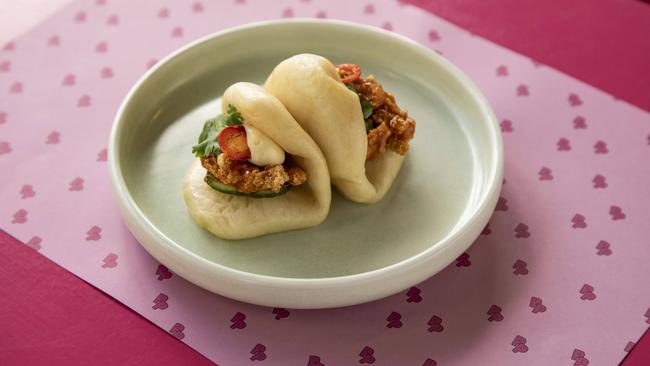 Sriracha &amp; honey chicken bao at Ping Pong. Pic Mark Cranitch.