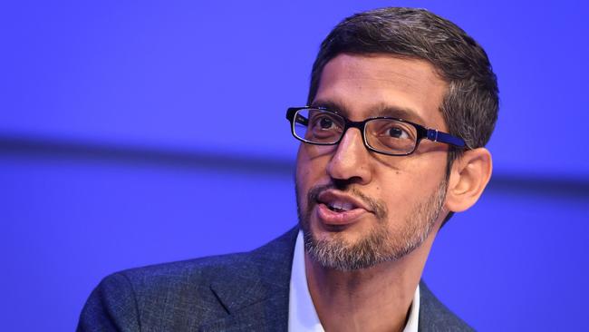 Alphabet and Google CEO Sundar Pichai. Picture: AFP