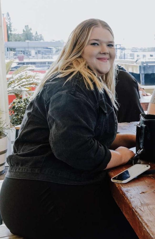 Chloe Sutcliffe weighed 140kg. Picture: Supplied