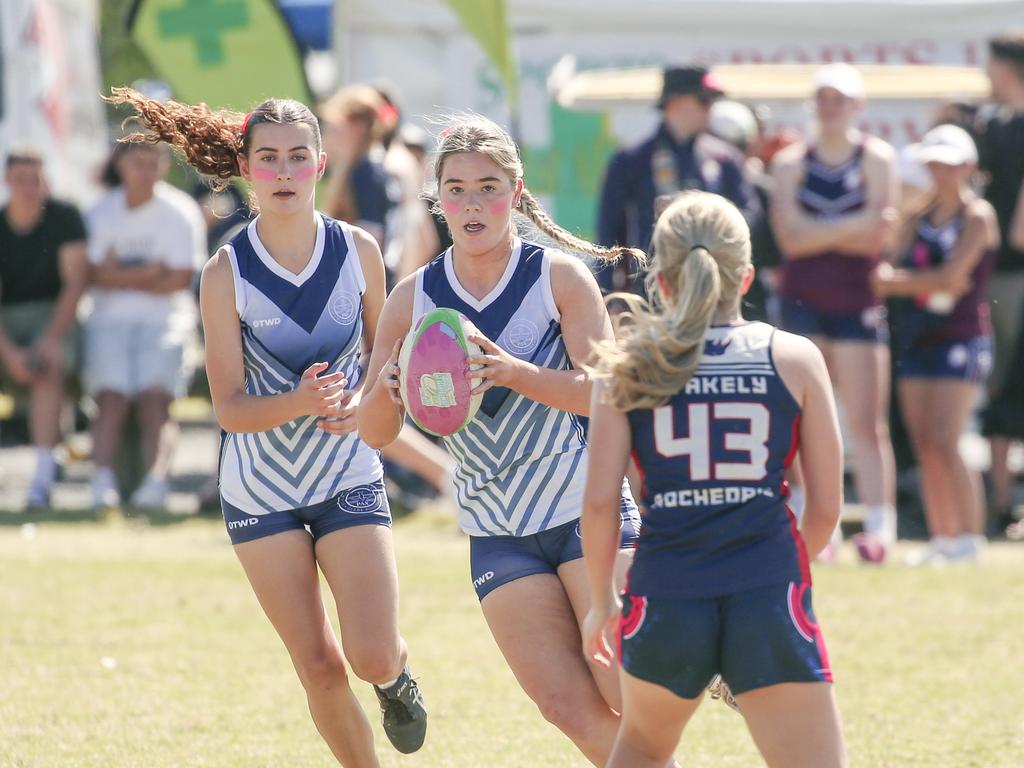 St Scholasticas V Rochedale Academy of Sport at the 2024 Gold Coast Titans All Schools Touch Football Picture: Glenn Campbell