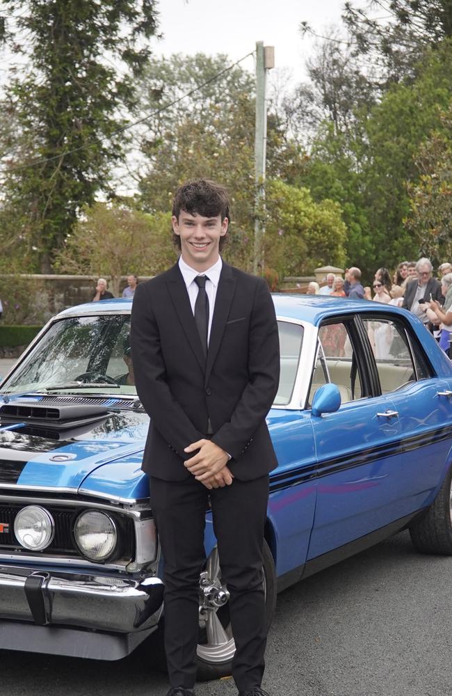 Students arriving in style for the 2024 Glasshouse Christian College formal at Flaxton Gardens.