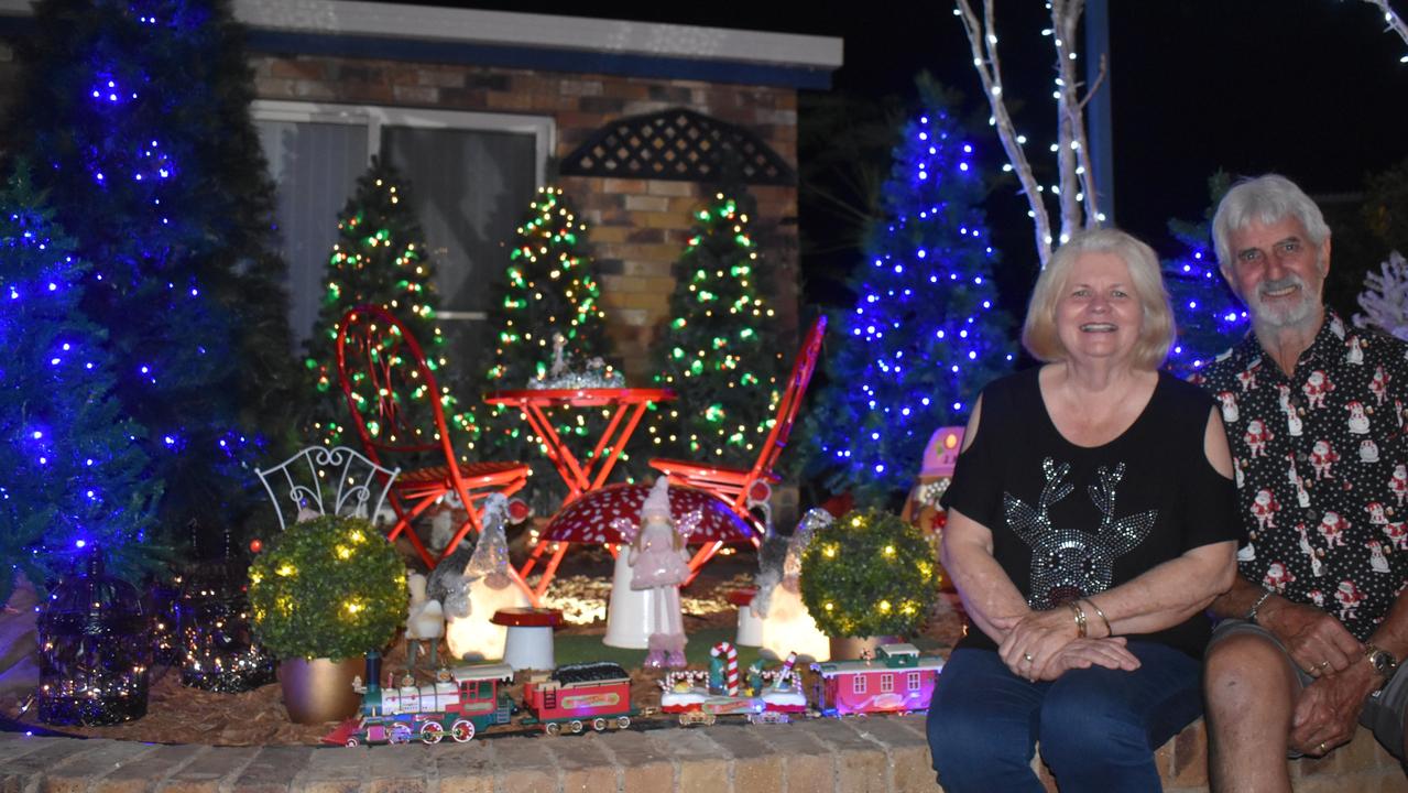 Jenny Stolberg and Geoff Stolberg have reopened their home to cordially invited guests to view their spectacular Christmas light display, after Covid cancelled last year’s celebrations. This is just a taste of what guests will experience. Photo: Elizabeth Neil