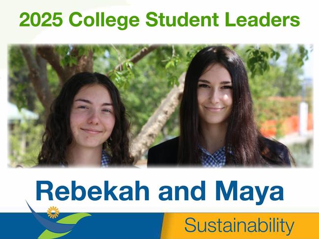 Aitken College 2025 Sustainability Student Leadership Team:Â Rebekah and Maya. Picture: Facebook