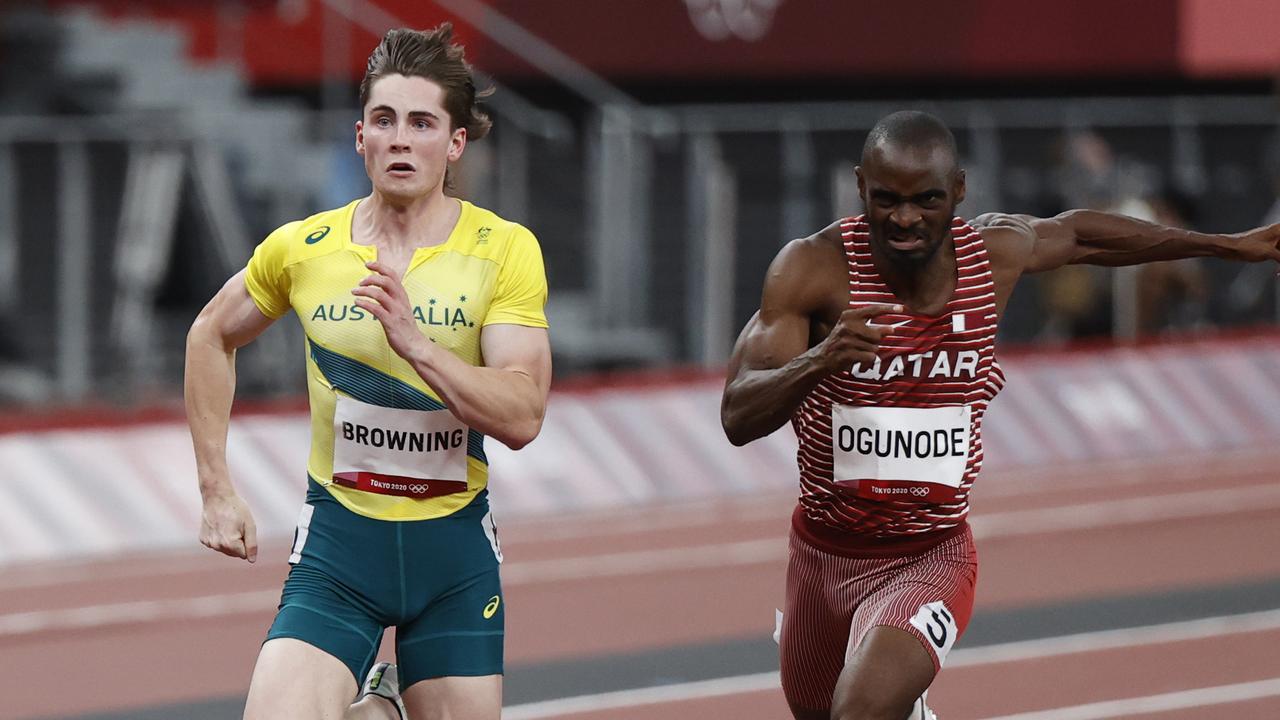 Rohan Browning and his flying mullet put the 100m sprint back on Aussie radars at Tokyo 2020. Picture: Alex Coppel.