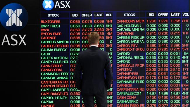 Plenty of red on the ASX market boards on Monday. Picture: AAP