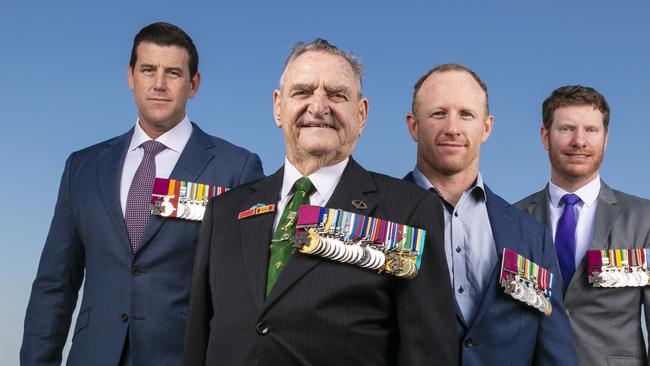 Victoria Cross recipients Ben Roberts-Smith, Keith Payne, Mark Donaldson and Daniel Keighran. Picture: Glenn Hunt