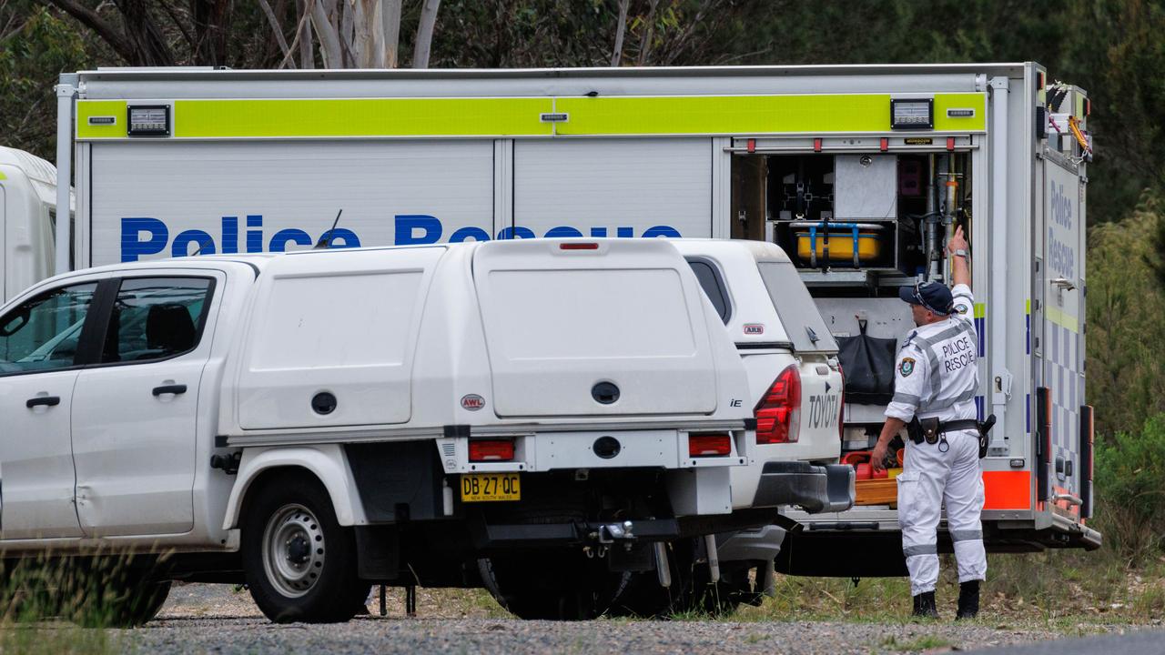 Police at a crime scene on Jerrara Rd, Bungonia. Picture: NCA NewsWire / Max Mason-Hubers