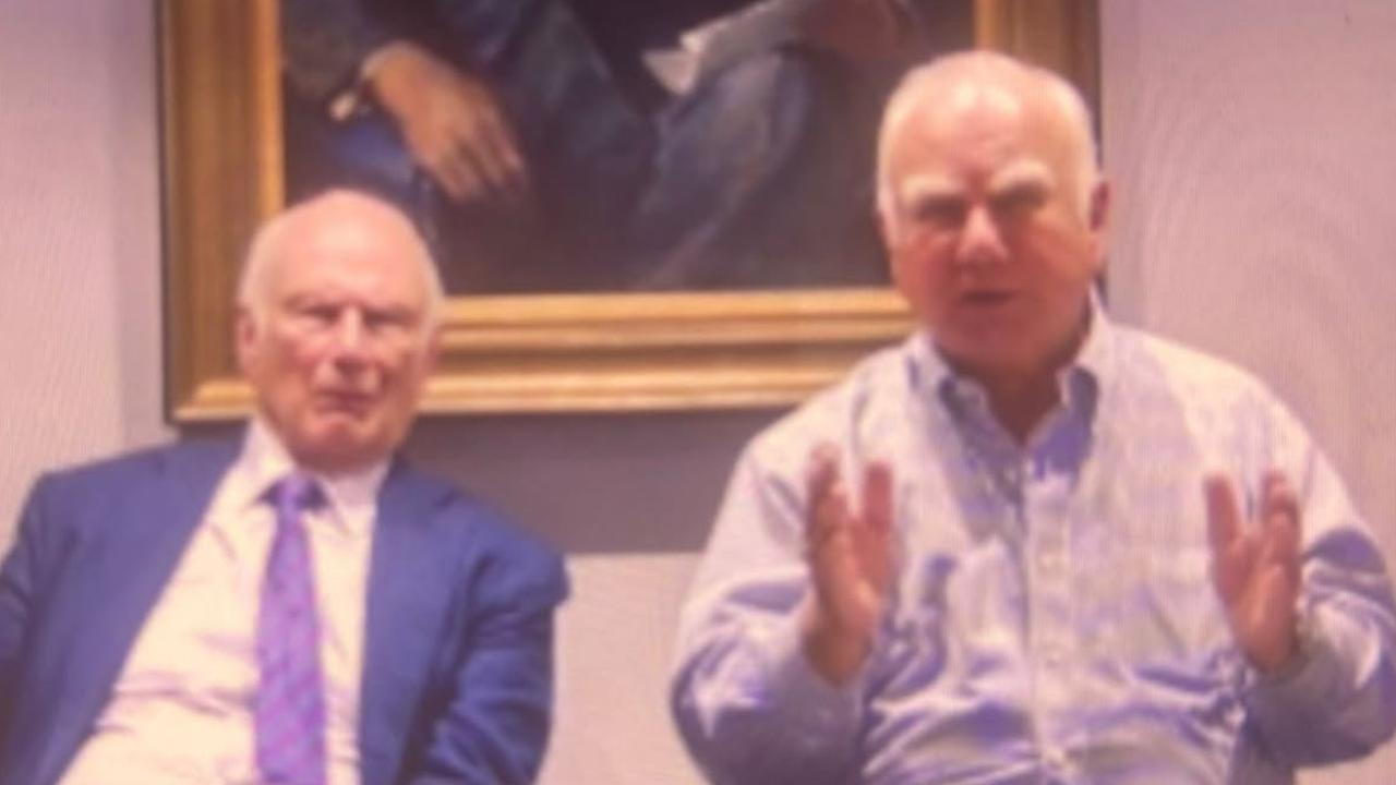 Administrative committee members Richard Alston (left) and Alan Stockdale as they appeared in the online meeting on Tuesday night. Image: supplied
