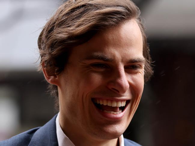 SYDNEY, AUSTRALIA - NewsWire Photos OCTOBER 13, 2021: FriendlyJordies' Jordan Shanks pictured outside Downing Centre Courts, Sydney CBD. Cops are expected to try and get a suppression order and takedown over the matter of Kristo Langker who is accused of stalk/intimidate John Barilaro on behalf of FriendlyJordies' Jordan Shanks. Picture: NCA NewsWire / Damian Shaw