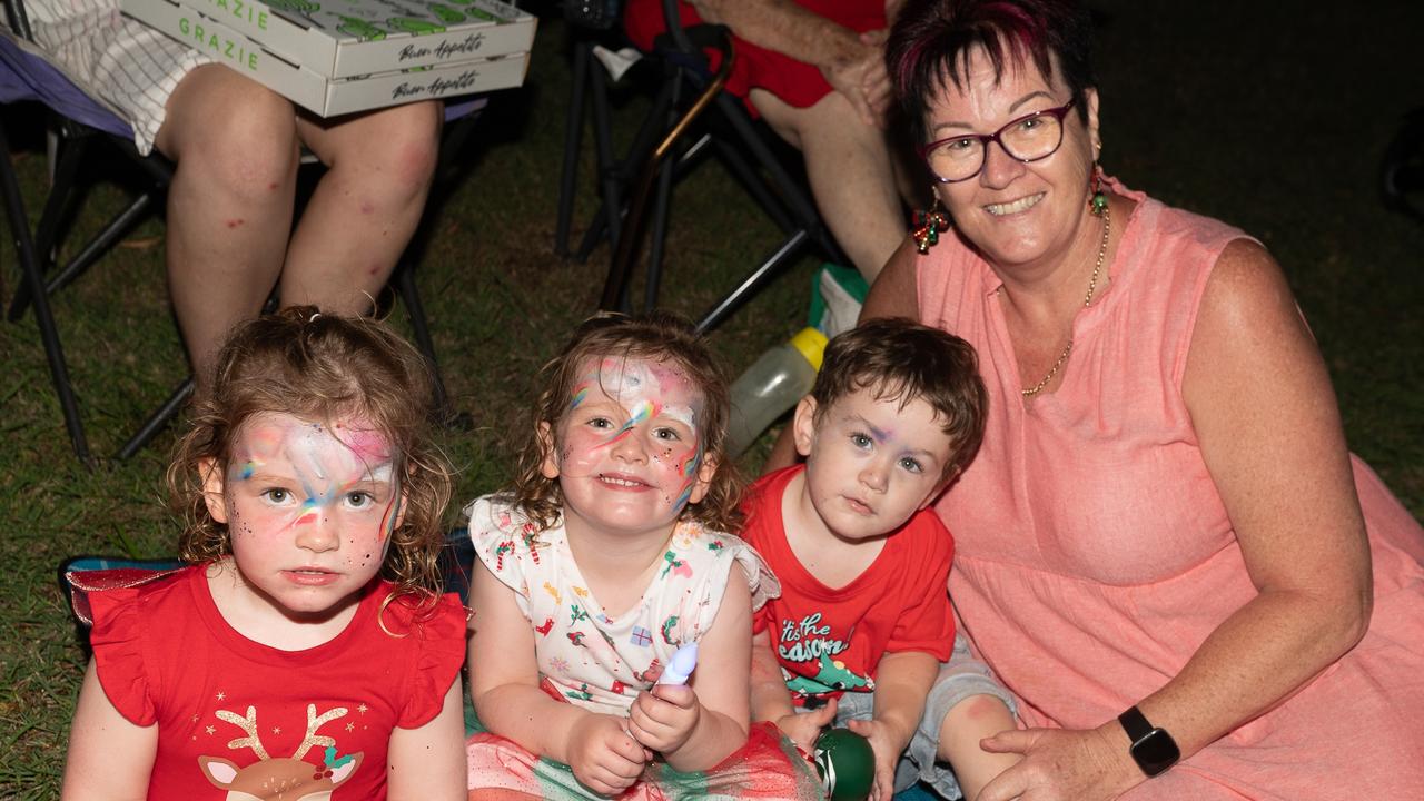 Charlie, Harlow, Ollie and Andrea at Carols in the Gardens, Mackay Regional Botanic Gardens, Saturday 2 December 2023 Picture:Michaela Harlow