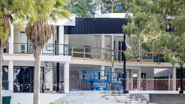 Construction work last year at the Fig Tree Pocket compound owned by Clive Palmer. Picture: Richard Walker