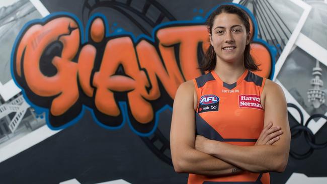 GWS Giants forward Bec Privitelli, who has been awarded the Mark of the Year for 2020. Picture: Mark Kolbe/AFL Photos