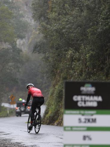 Riders competing in the second Bicycle Network Tasmanian Peaks Challenge. Pictures: CHRIS KIDD