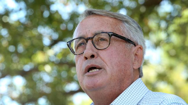 Federal member for Lilley Wayne Swan speaks during a press conference in Brisbane, Saturday, February 10, 2018. Mr Swan, a former Labor treasurer, will not re-contest his Queensland seat in the next federal election. (AAP Image/Jono Searle) NO ARCHIVING