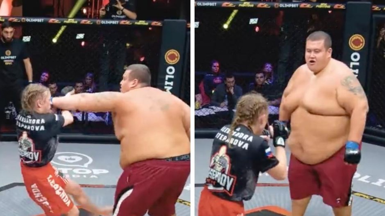 Combattante MMA vs BIG Homme 240 Kg - Fight 