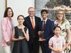 CANBERRA, AUSTRALIA - NewsWire Photos - November 25, 2024: National Champions of the 2024 Prime Ministers Spelling Bee.  L-R  Journalist and editor Diana Jenkins, Orange level champion (Years 5-6) category Jillian Strong, Prime Minister Anthony Albanese, Red level (Years 7-8) National Champion Aditya Paul, Green level champion (Years 3-4) category Echo Feng and News Corp Australia's Community Ambassador Penny Fowler in the Prime Minister's office at Parliament House in Canberra. Picture: NewsWire / Martin Ollman