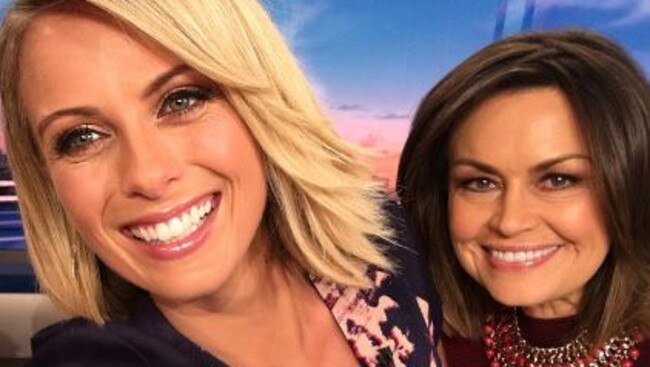 Sylvia Jeffreys and Lisa Wilkinson on set of the Today Show. Picture: Instagram.