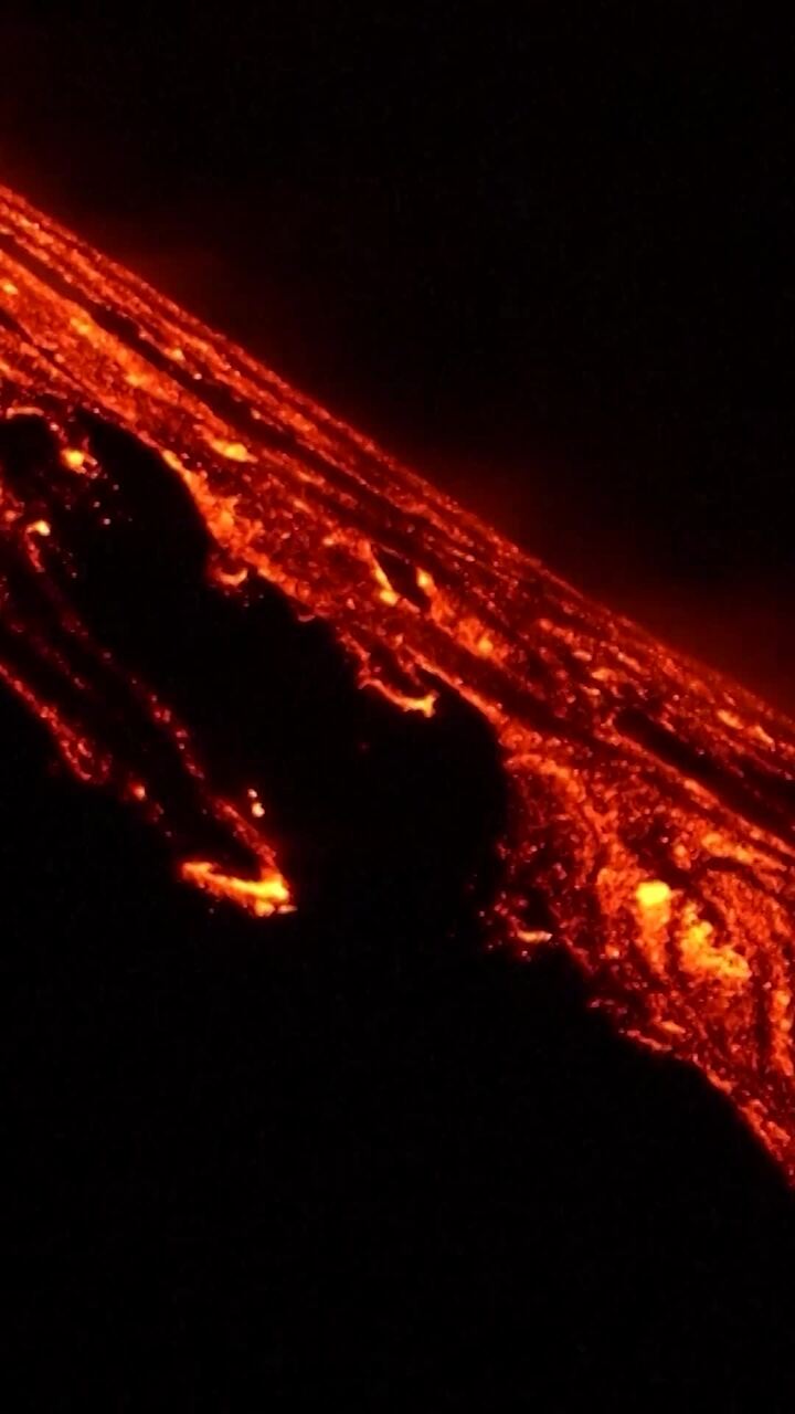 Mount Etna’s fiery eruption lights up Italy's night sky