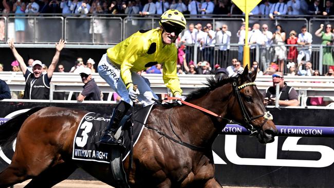 Mark Zahra made the right call to ride Without A Fight in the Melbourne Cup. Picture: AFP