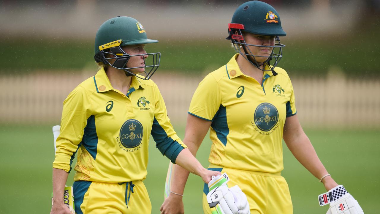 Georgia Voll batted with Alyssa Healy playing for the Governor-general's XI on January 9 but has since replaced the inured skipper. Picture: Brett Hemmings/Getty Images