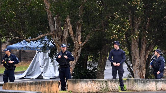 Officers cordon off the area where the car was found. Picture: NCA NewsWire / Jeremy Piper