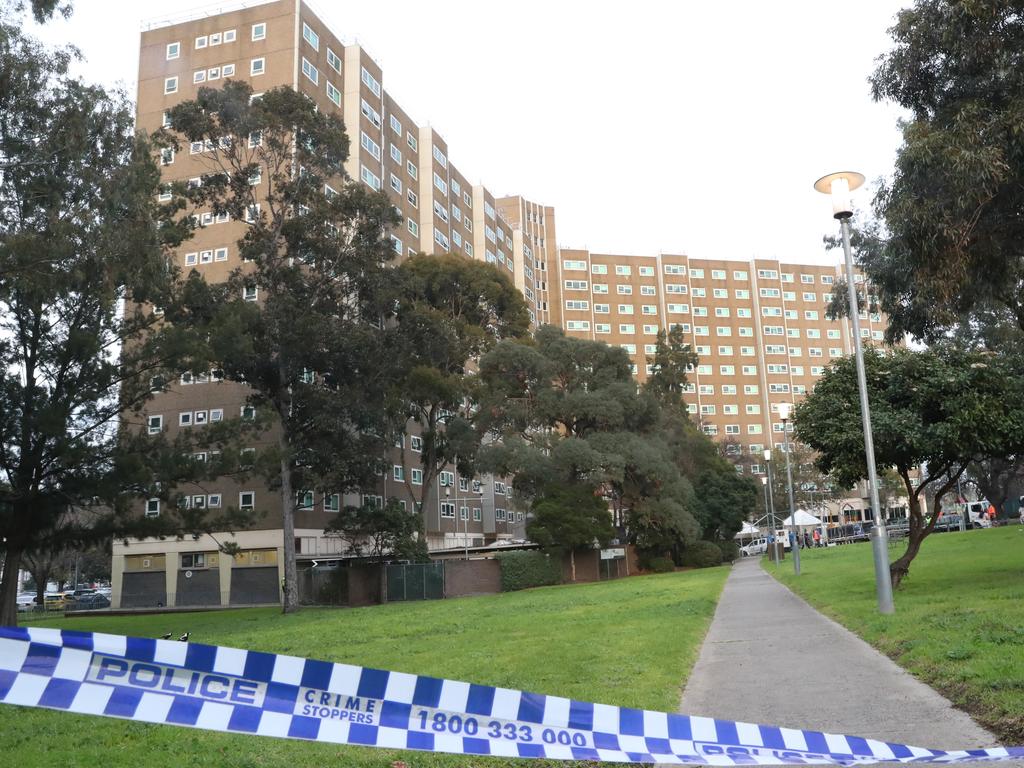 The Alfred st tower in North Melbourne is the only tower under strict lockdown. Picture: NCA NewsWire / David Crosling