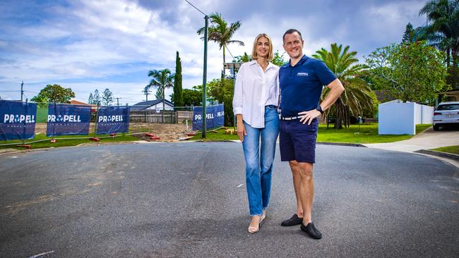 Propell Property managing director Michael Pell and wife Karen have developed homes for 100 tenants personally already with 30 more to go into the Gold Coast soon. Picture: Nigel Hallett