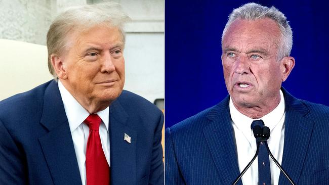 (COMBO) This combination of pictures created on November 14, 2024 shows US President-elect Donald Trump (L) on November 13, 2024, and Independent presidential candidate Robert F. Kennedy Jr. on August 23, 2024. US President-elect Donald Trump on November 14, 2024 nominated Robert F. Kennedy Jr., a longtime conspiracy theorist and vaccine skeptic, to be his health and human services secretary. (Photo by SAUL LOEB and Olivier Touron / AFP)