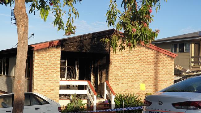 A man rescued a toddler form a burning house in Stewart Tce on Tuesday night. The fire gutted the home. Photo: Frances Klein