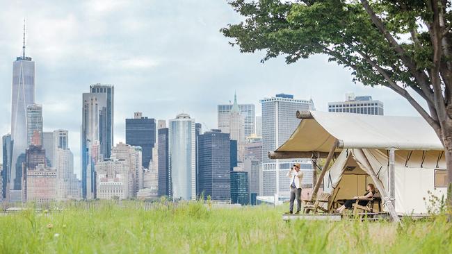 Glamping at Collective Governors Island, New York.