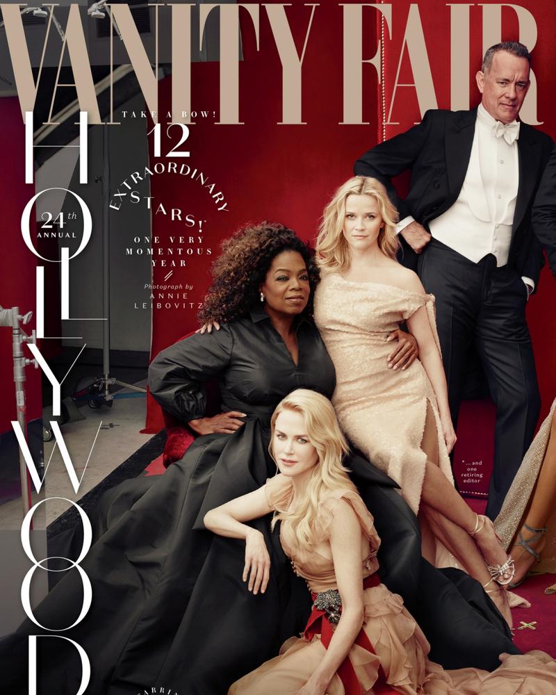 Vanity Fair Hollywood Issue 2018 cover, in which Reese Witherspoon appears to have an extra leg and Oprah an extra hand. Picture: Annie Leibovitz/Vanity Fair