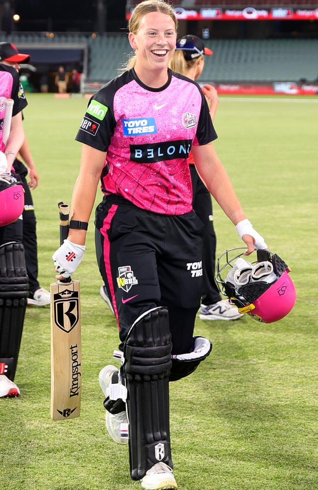 Caoimhe Bray was all smiles after her stunning WBBL debut. Picture: Getty Images