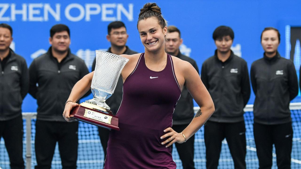 Aryna Sabalenka won the first WTA tournament of 2019 in Shenzhen, and is a favourite to win the Australian Open title, despite never having won a match here. (Photo by STR / AFP)