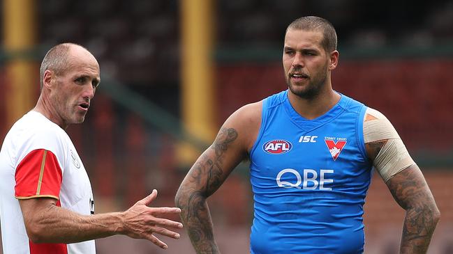 Tony Lockett and Franklin have provided hundreds of goals for the Swans.