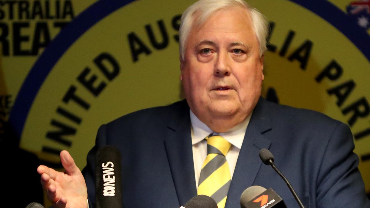Clive Palmer is suing the WA premier for defamation over several comments. Picture: AAP Image/Kelly Barnes