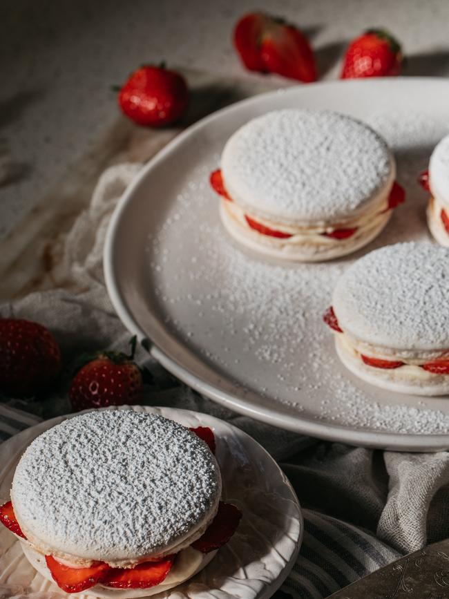 Anna’s strawberry macarons that she made for Cyrille and his family. Picture: Kitti Smallbone